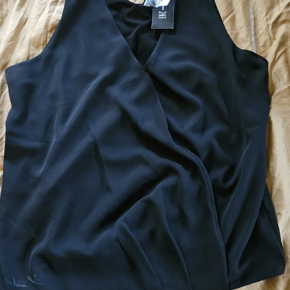 INC International Concepts Black Sleeveless Blouse